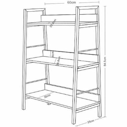Стеллаж на металлокаркасе BRABIX &quot;LOFT SH-002&quot;, 600х350х845 мм, цвет дуб антик, 641232 Дуб антик
